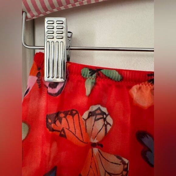 VTG Vanity Fair Red Butterflies Nylon Slip Size S - Picture 7 of 11